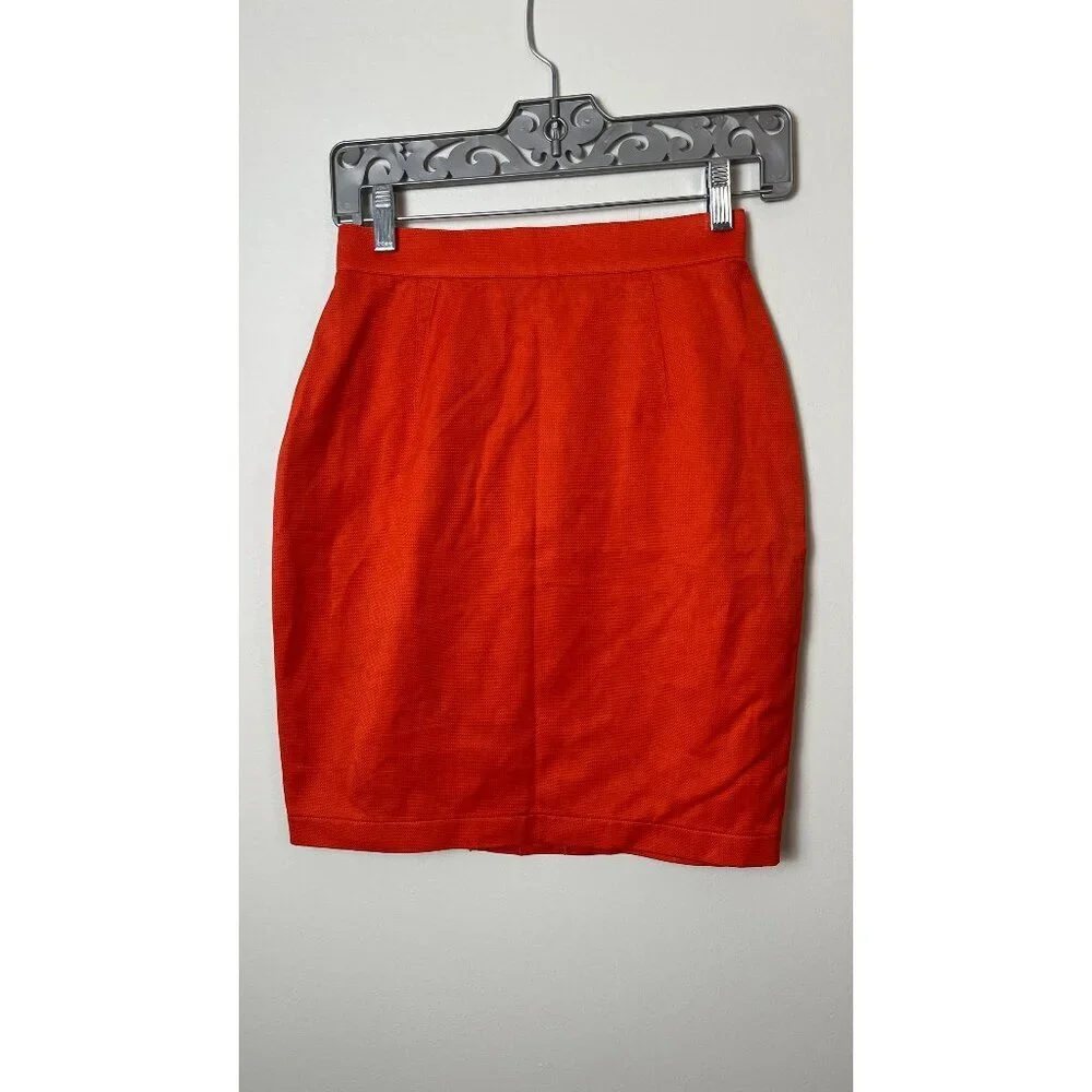 THIERRY MUGLER ORANGE BODYCON MINI SKIRT - Picture 1 of 8